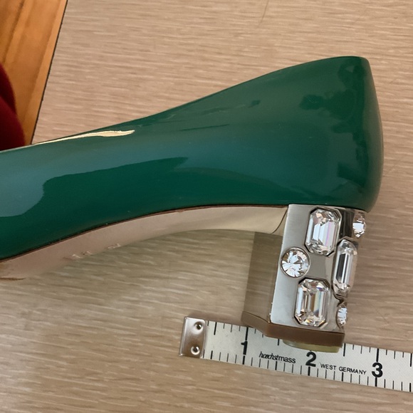Fabulous Miu Miu patent leather pumps with rhinestone heels WORN ONCE size 36.5 - Picture 7 of 12